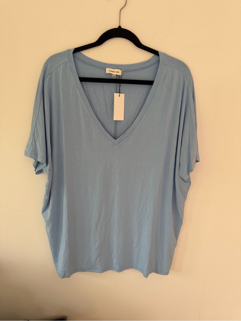 Sugarlips Sky Blue V-Neck Short Sleeve Tee